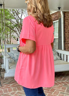 Enchanted Empire Waist Top - Neon Coral Pink (Jimberly's Deal) - Casual Top - Jimberly's Boutique - Olive Branch - Mississippi