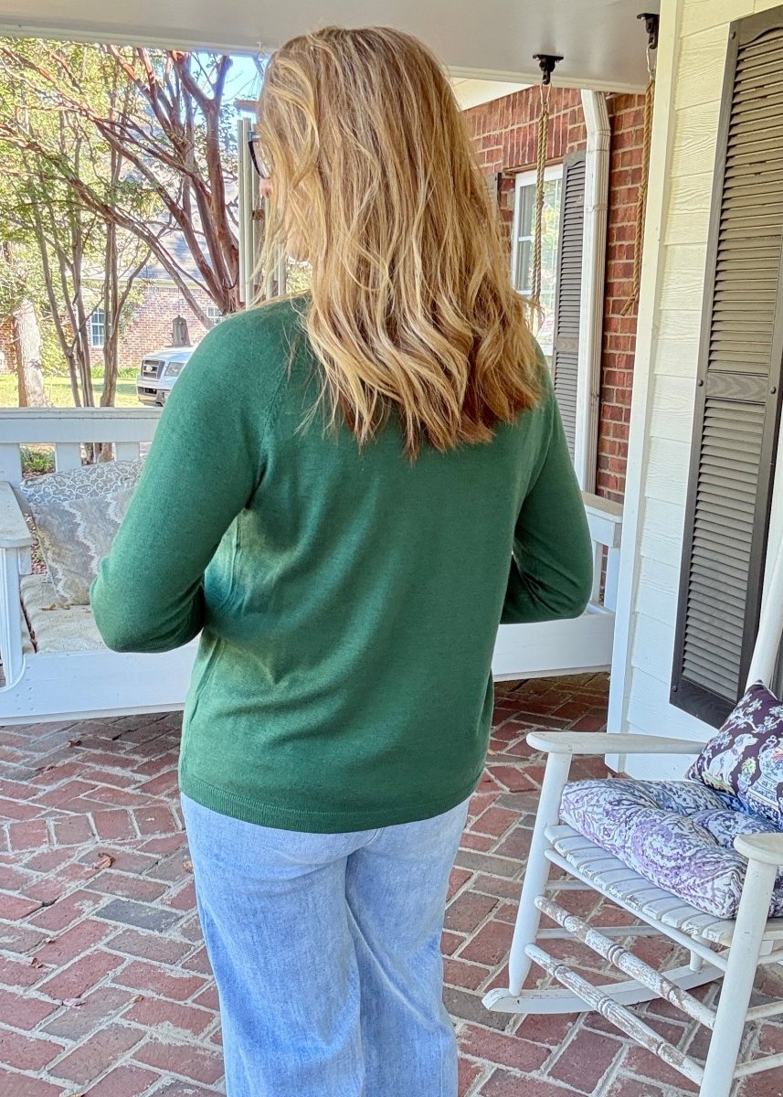 Everyday Classic Crew Neck Sweater - Army Green - Jimberly's Boutique-Olive Branch-Mississippi