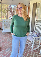 Everyday Classic Crew Neck Sweater - Army Green - Jimberly's Boutique-Olive Branch-Mississippi