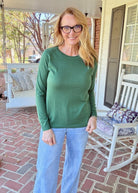 Everyday Classic Crew Neck Sweater - Army Green - Jimberly's Boutique-Olive Branch-Mississippi