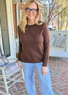 Everyday Classic Crew Neck Sweater - Brown - Jimberly's Boutique-Olive Branch-Mississippi