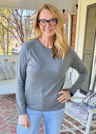 Everyday Classic Crew Neck Sweater - Charcoal - Jimberly's Boutique-Olive Branch-Mississippi