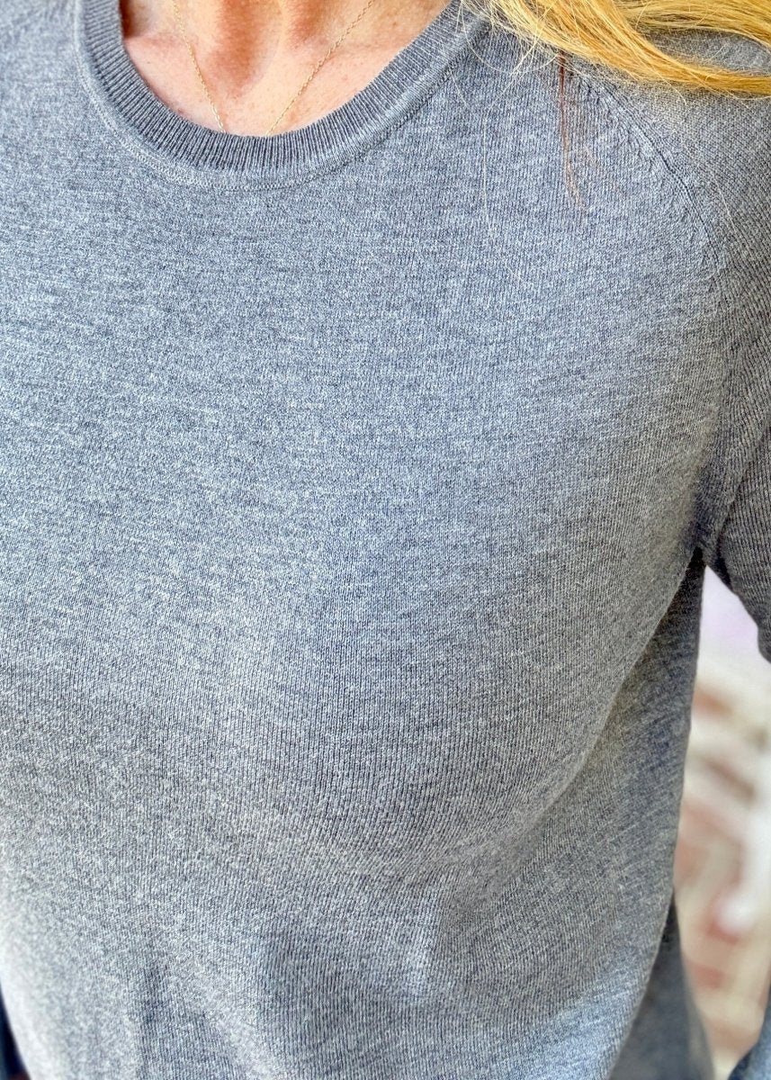 Everyday Classic Crew Neck Sweater - Charcoal - Jimberly's Boutique-Olive Branch-Mississippi