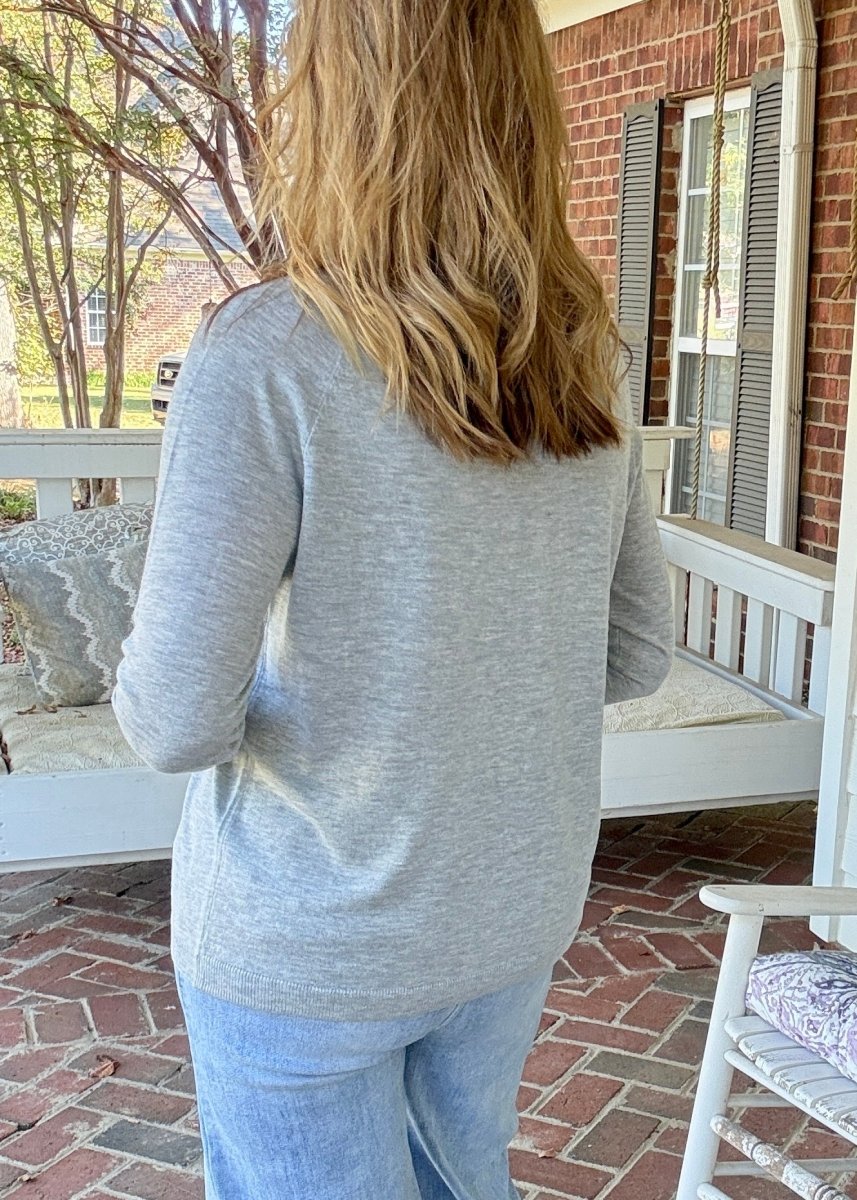 Everyday Classic Crew Neck Sweater - Heather Grey - Jimberly's Boutique-Olive Branch-Mississippi