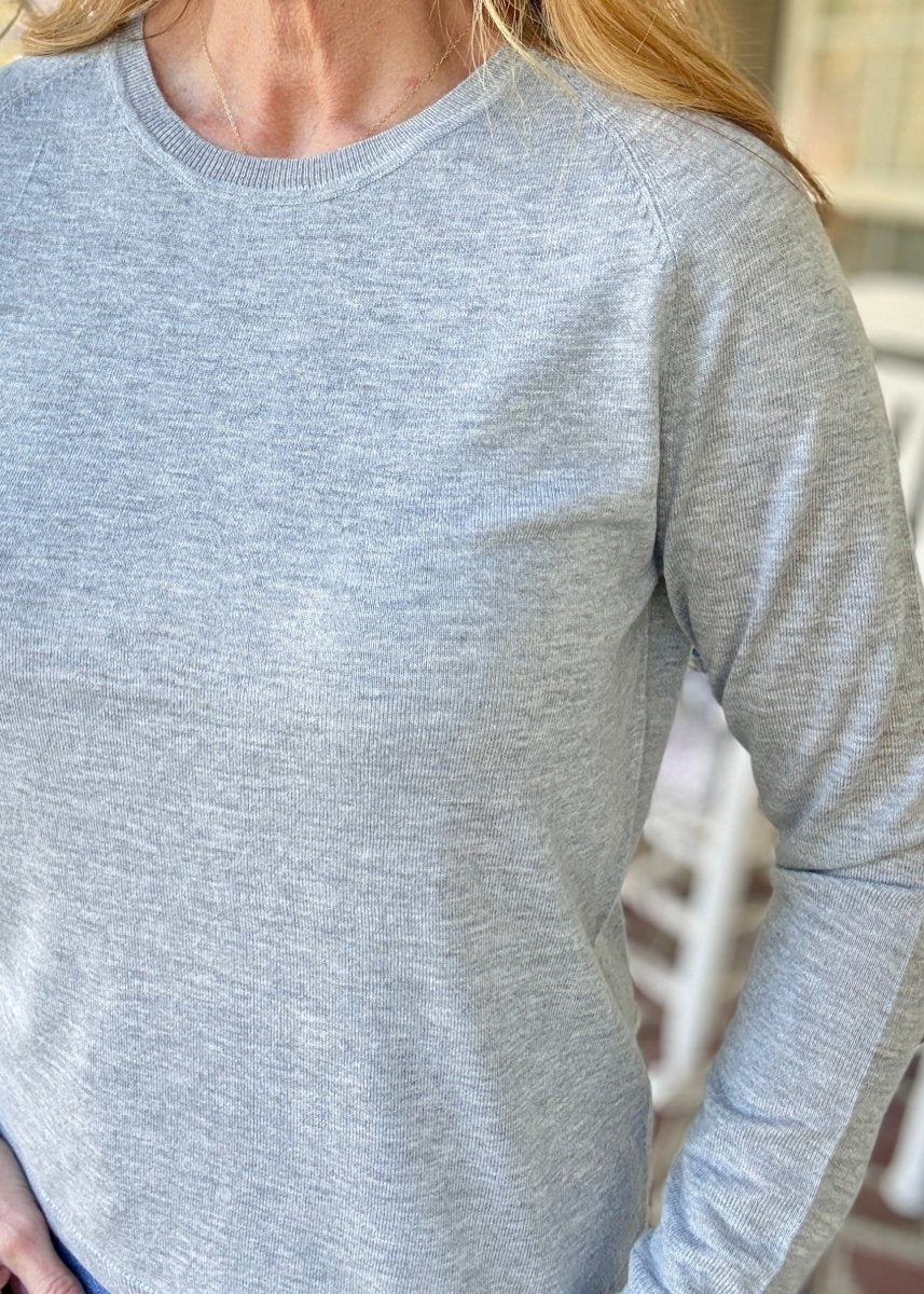 Everyday Classic Crew Neck Sweater - Heather Grey - Jimberly's Boutique-Olive Branch-Mississippi