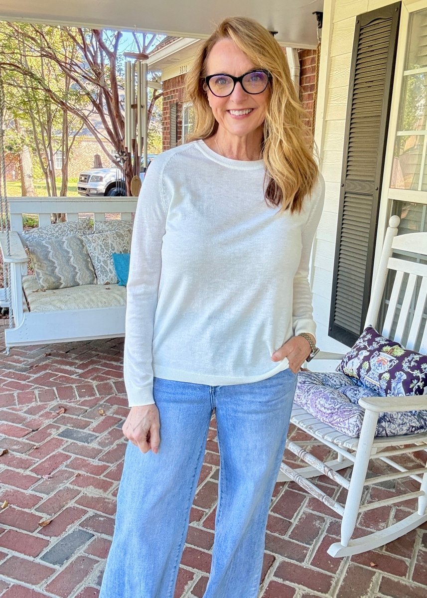 Everyday Classic Crew Neck Sweater - Ivory - Jimberly's Boutique-Olive Branch-Mississippi