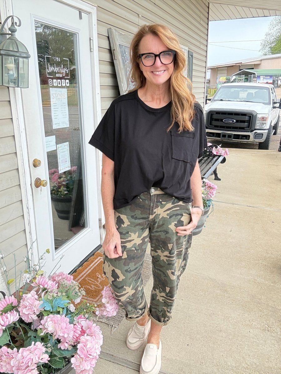 Exposed Seam Boxy Top - Black - Casual Top - Jimberly's Boutique - Olive Branch - Mississippi