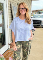 Exposed Seam Boxy Top - Heather Grey - Casual Top - Jimberly's Boutique - Olive Branch - Mississippi