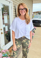 Exposed Seam Boxy Top - White - Casual Top - Jimberly's Boutique - Olive Branch - Mississippi