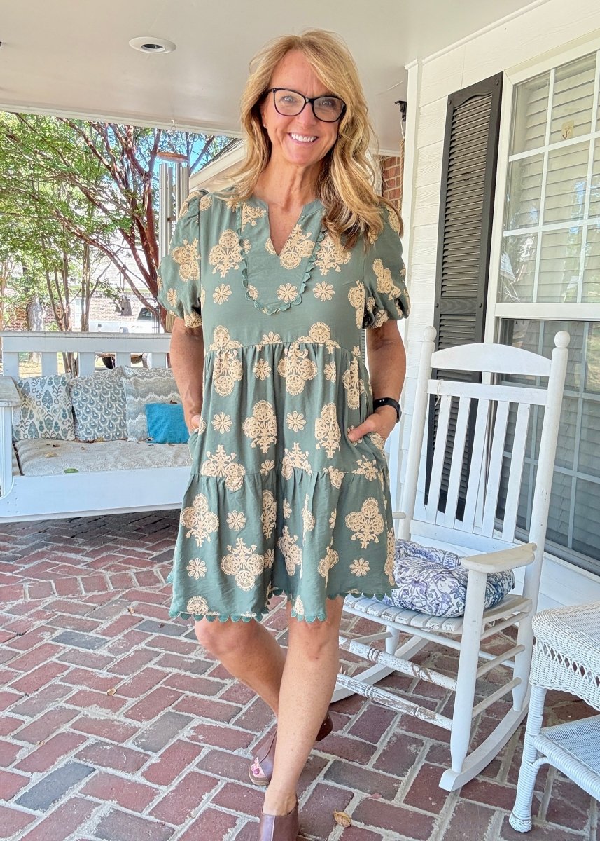 Fancy Fall Olive Dress - dress - Jimberly's Boutique - Olive Branch - Mississippi