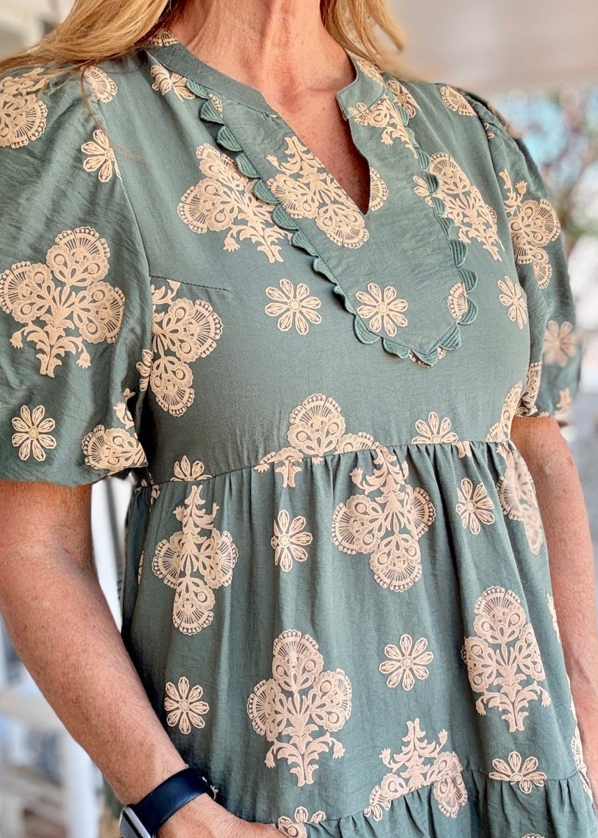 Fancy Fall Olive Dress - dress - Jimberly's Boutique - Olive Branch - Mississippi