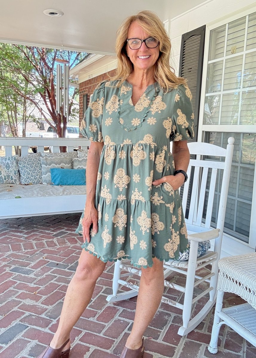 Fancy Fall Olive Dress - dress - Jimberly's Boutique - Olive Branch - Mississippi