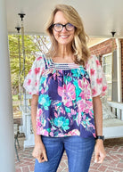 Fancy Floral Top - Navy | Jodifl - Jodifl Top - Jimberly's Boutique - Olive Branch - Mississippi