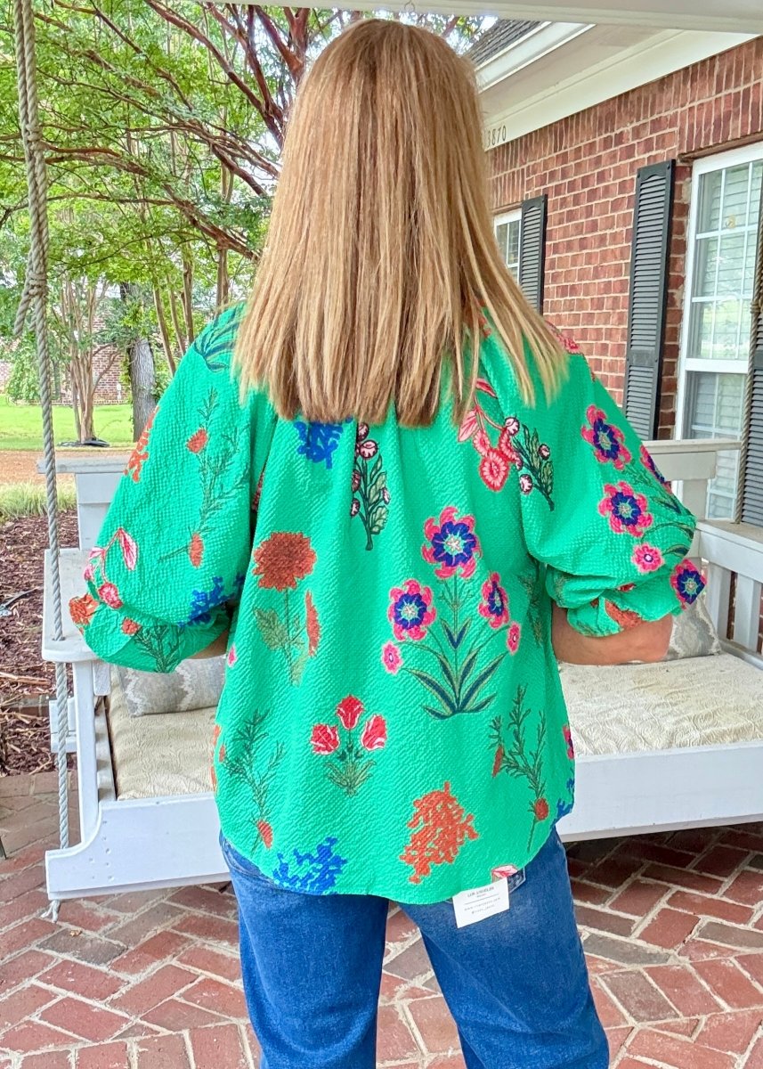 Field of Flowers Top - Green | Umgee - Umgee Top -Jimberly's Boutique-Olive Branch-Mississippi