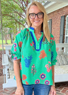 Field of Flowers Top - Green | Umgee - Umgee Top -Jimberly's Boutique-Olive Branch-Mississippi
