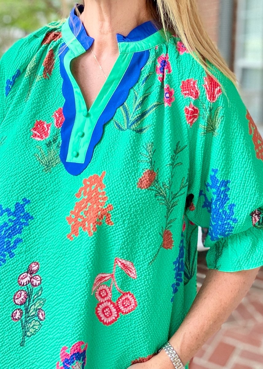 Field of Flowers Top - Green | Umgee - Umgee Top -Jimberly's Boutique-Olive Branch-Mississippi