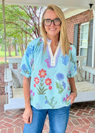 Field of Flowers Top - Seafoam | Umgee - Umgee Top -Jimberly's Boutique-Olive Branch-Mississippi