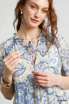 Finley Tiered Floral Print Dress - Blue | Umgee - Umgee Dress - Jimberly's Boutique - Olive Branch - Mississippi