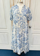 Finley Tiered Floral Print Dress - Blue | Umgee - Umgee Dress - Jimberly's Boutique - Olive Branch - Mississippi