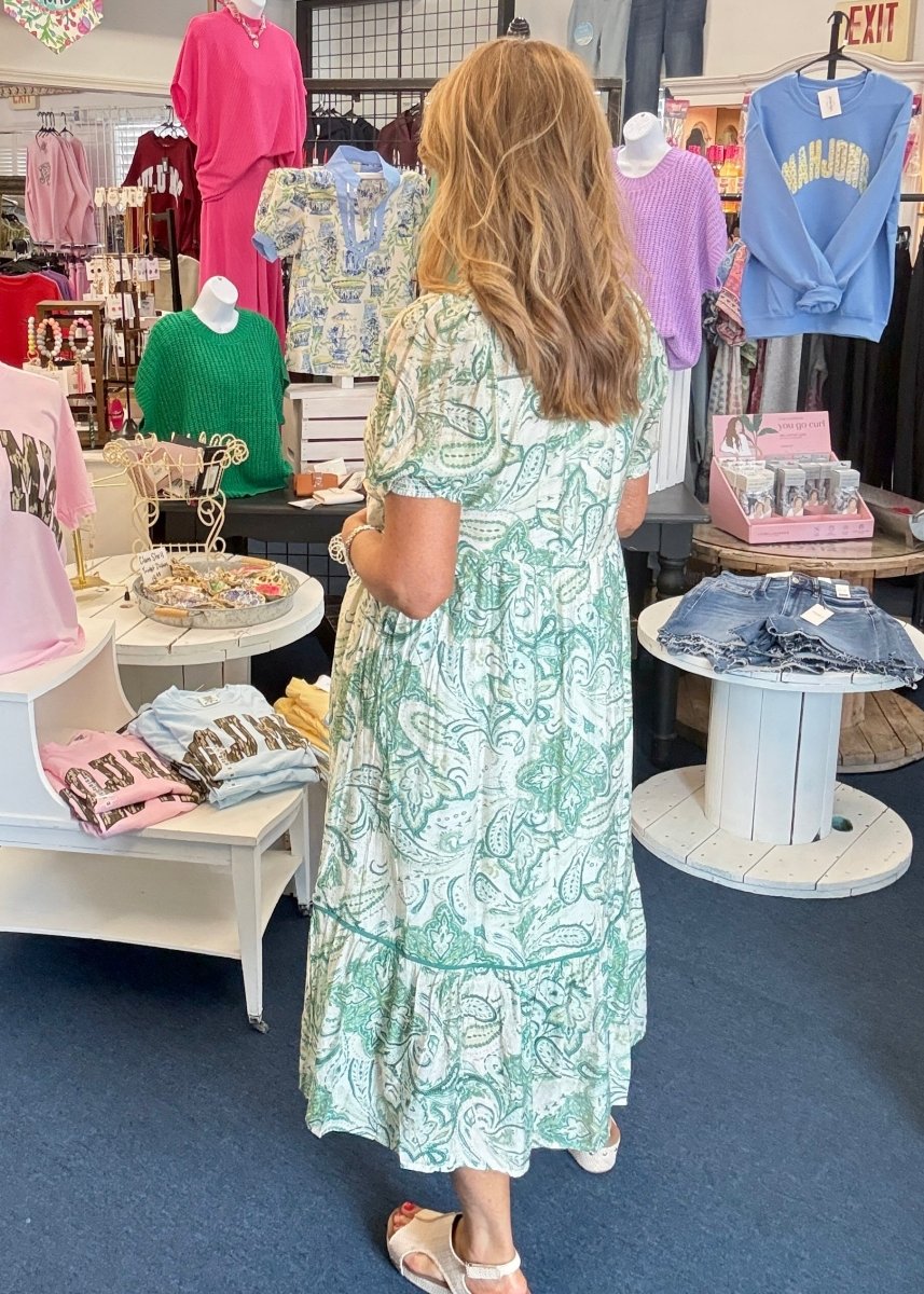 Finley Tiered Floral Print Dress - Green | Umgee - Umgee Dress - Jimberly's Boutique - Olive Branch - Mississippi