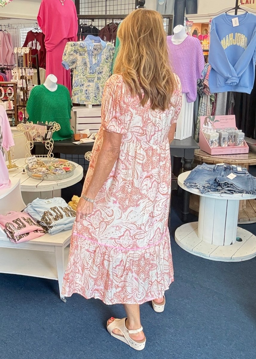 Finley Tiered Floral Print Dress - Pink | Umgee - Umgee Dress - Jimberly's Boutique - Olive Branch - Mississippi