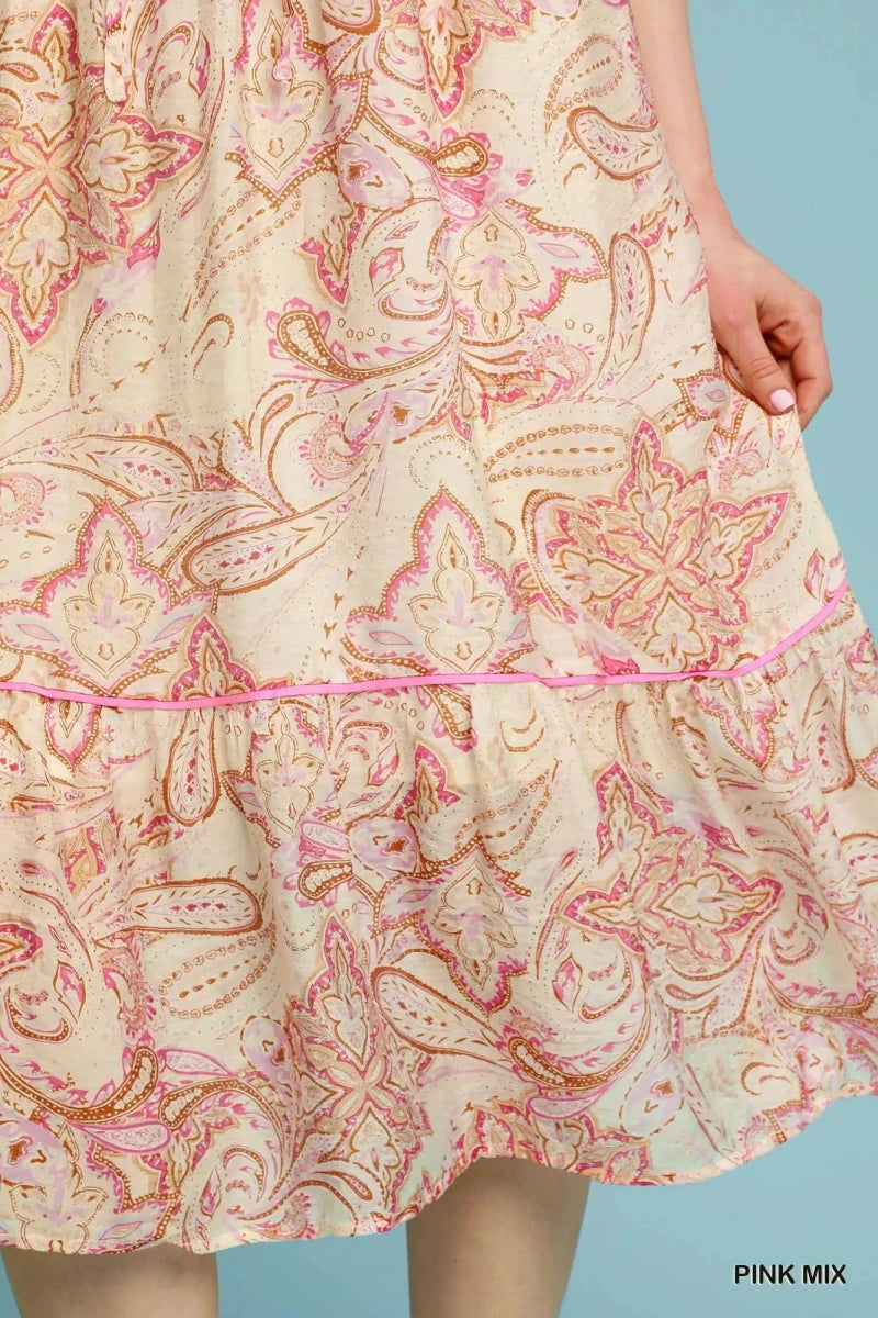 Finley Tiered Floral Print Dress - Pink | Umgee - Umgee Dress - Jimberly's Boutique - Olive Branch - Mississippi