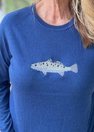 Fish Embroidered Sweater - Navy - Jimberly's Boutique-Olive Branch-Mississippi