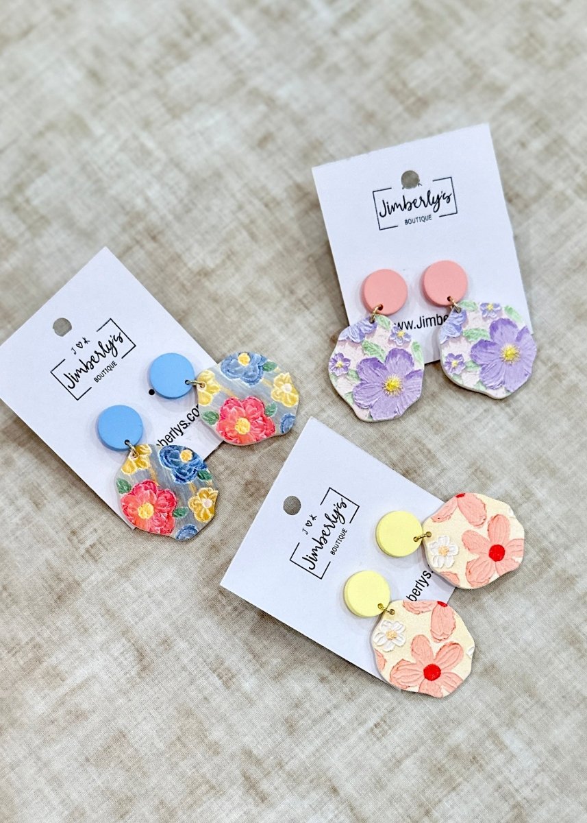 Floral Acrylic Dangle Earrings - Earrings - Jimberly's Boutique - Olive Branch - Mississippi