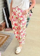 Floral Cropped Pants - Blush Mix - Pants -Jimberly's Boutique-Olive Branch-Mississippi