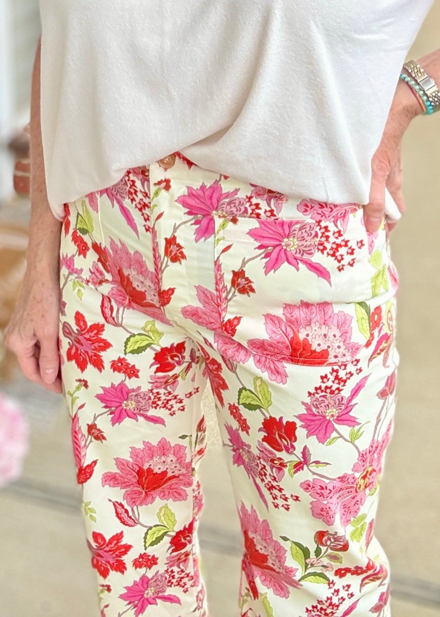 Floral Cropped Pants - Blush Mix - Pants -Jimberly's Boutique-Olive Branch-Mississippi
