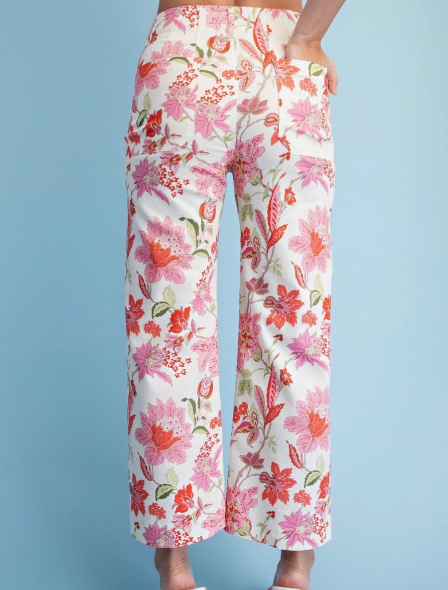 Floral Cropped Pants - Blush Mix - Pants -Jimberly's Boutique-Olive Branch-Mississippi