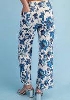 Floral Cropped Pants - Cobalt Mix - Pants - Jimberly's Boutique - Olive Branch - Mississippi