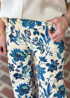 Floral Cropped Pants - Cobalt Mix - Pants - Jimberly's Boutique - Olive Branch - Mississippi