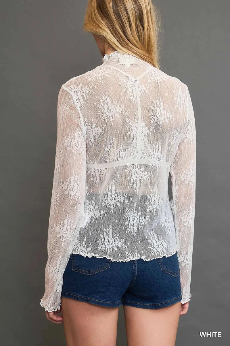 Floral Lace Layering Top - White | Umgee - Umgee Top -Jimberly's Boutique-Olive Branch-Mississippi