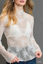Floral Lace Layering Top - White | Umgee - Umgee Top -Jimberly's Boutique-Olive Branch-Mississippi
