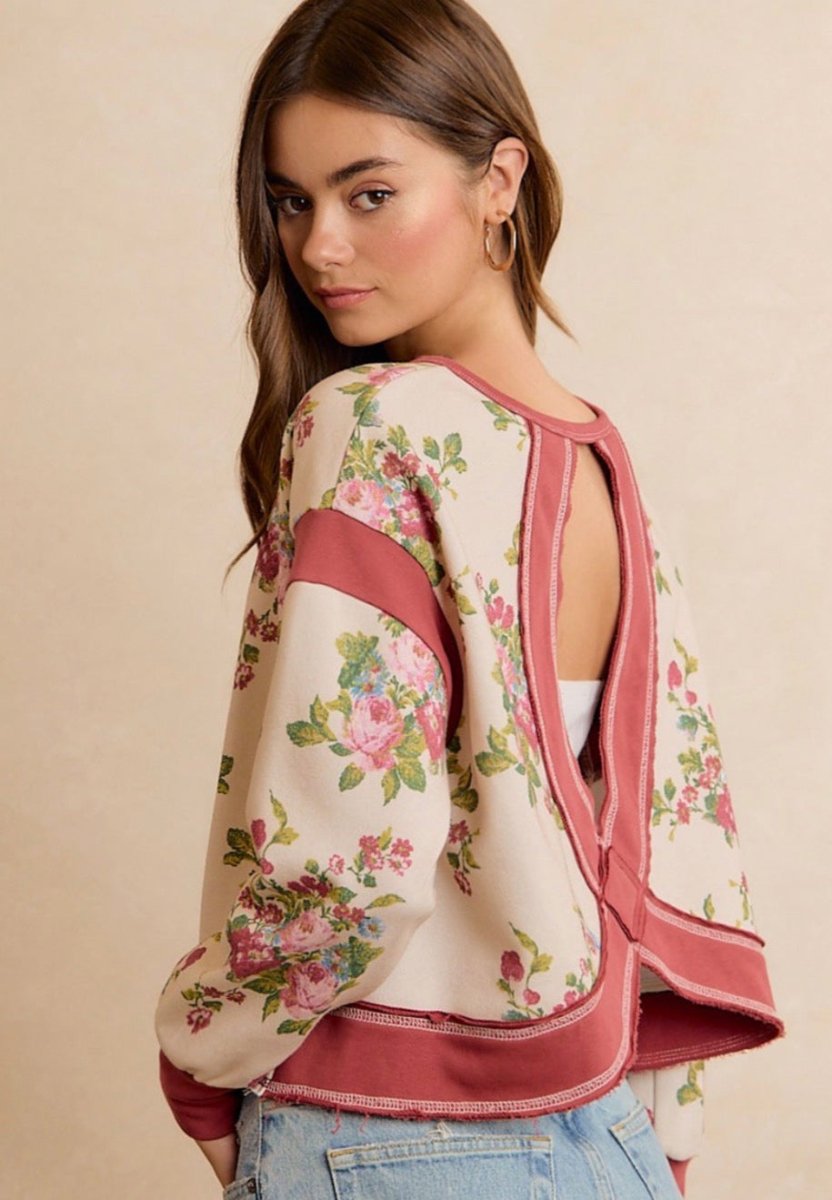Floral Open Back Top | BiBi - top -Jimberly's Boutique-Olive Branch-Mississippi