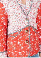 Floral Print Shawl Collar Quilted Jacket - Red - quilted jacket - Jimberly's Boutique - Olive Branch - Mississippi