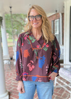 Floral Textured Fabric Top - Red Brown Mix | Umgee - Umgee Top -Jimberly's Boutique-Olive Branch-Mississippi
