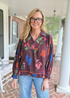 Floral Textured Fabric Top - Red Brown Mix | Umgee - Umgee Top -Jimberly's Boutique-Olive Branch-Mississippi