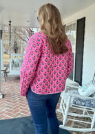 Flower Printed Jacket - Pink - quilted jacket - Jimberly's Boutique - Olive Branch - Mississippi