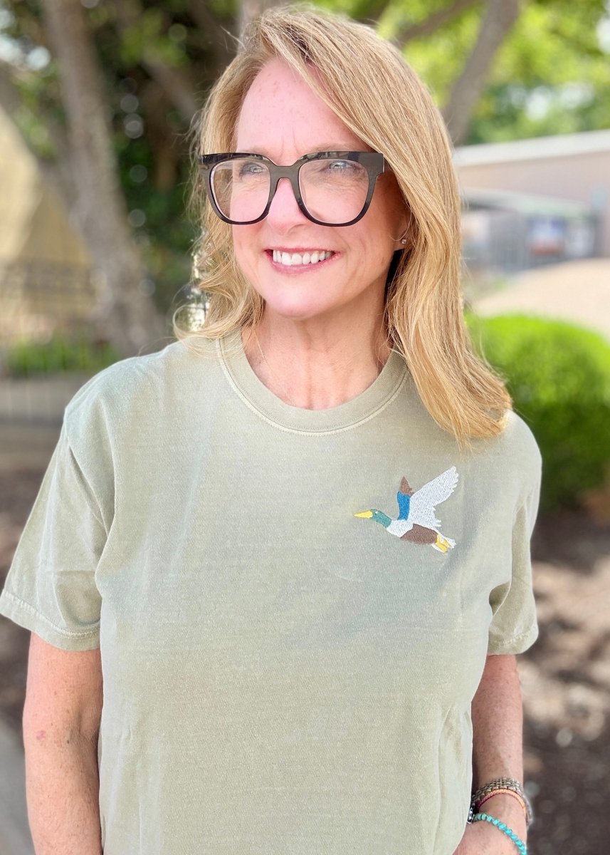 Flying Mallard Embroidered Comfort Colors SS Tshirt - Embroidered Comfort Colors -Jimberly's Boutique-Olive Branch-Mississippi