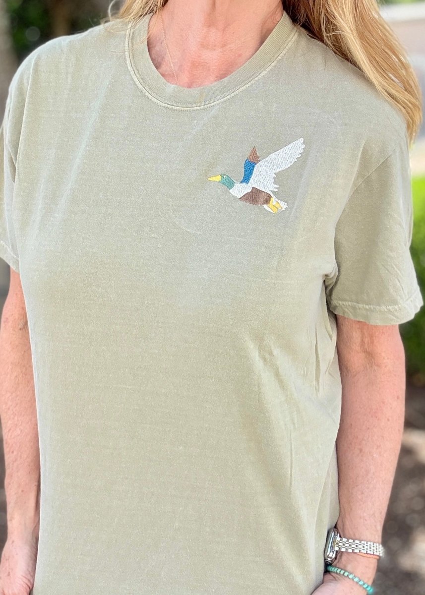 Flying Mallard Embroidered Comfort Colors SS Tshirt - Embroidered Comfort Colors -Jimberly's Boutique-Olive Branch-Mississippi