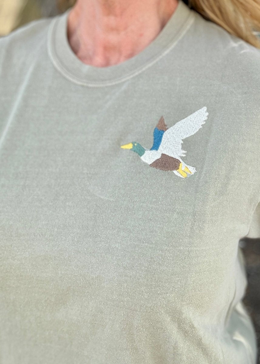 Flying Mallard Embroidered Comfort Colors SS Tshirt - Embroidered Comfort Colors -Jimberly's Boutique-Olive Branch-Mississippi