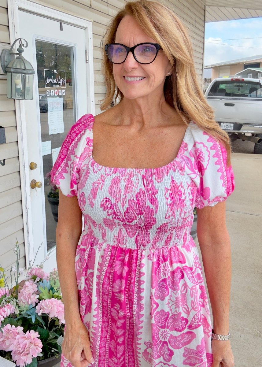 Frankie Floral Smocked Midi Dress | Umgee - Umgee Dress - Jimberly's Boutique - Olive Branch - Mississippi