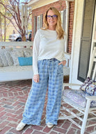 Frayed Plaid Wide Leg Jeans | BiBi - jeans -Jimberly's Boutique-Olive Branch-Mississippi