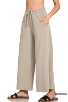 French Terry Enzyme Wash Pants - Ash Mocha - casual pants - Jimberly's Boutique - Olive Branch - Mississippi