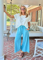 French Terry Enzyme Wash Pants - Blue Grey - casual pants - Jimberly's Boutique - Olive Branch - Mississippi