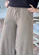 French Terry Enzyme Wash Pants - Brown - casual pants - Jimberly's Boutique - Olive Branch - Mississippi