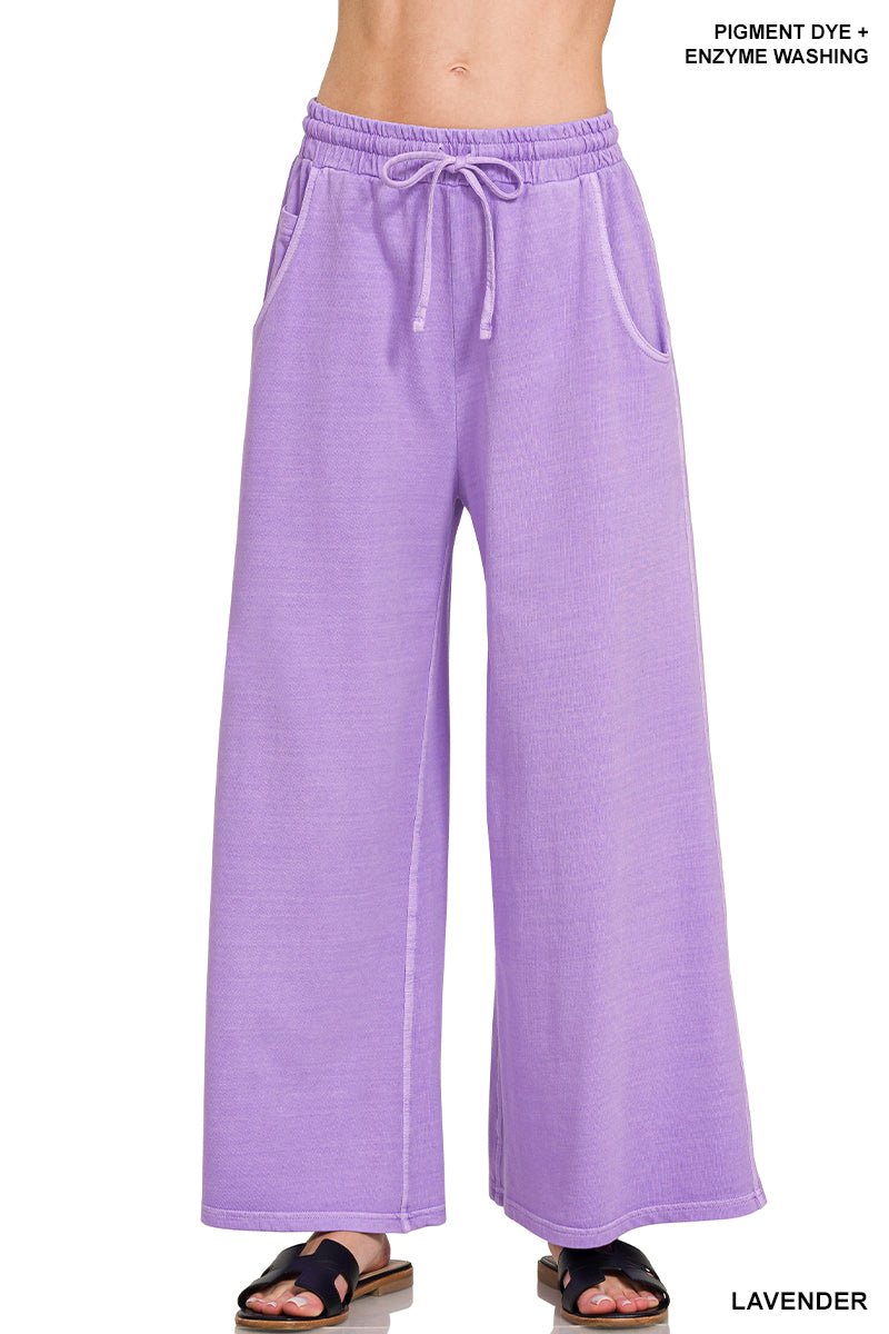 French Terry Enzyme Wash Pants - Lavender - casual pants - Jimberly's Boutique - Olive Branch - Mississippi