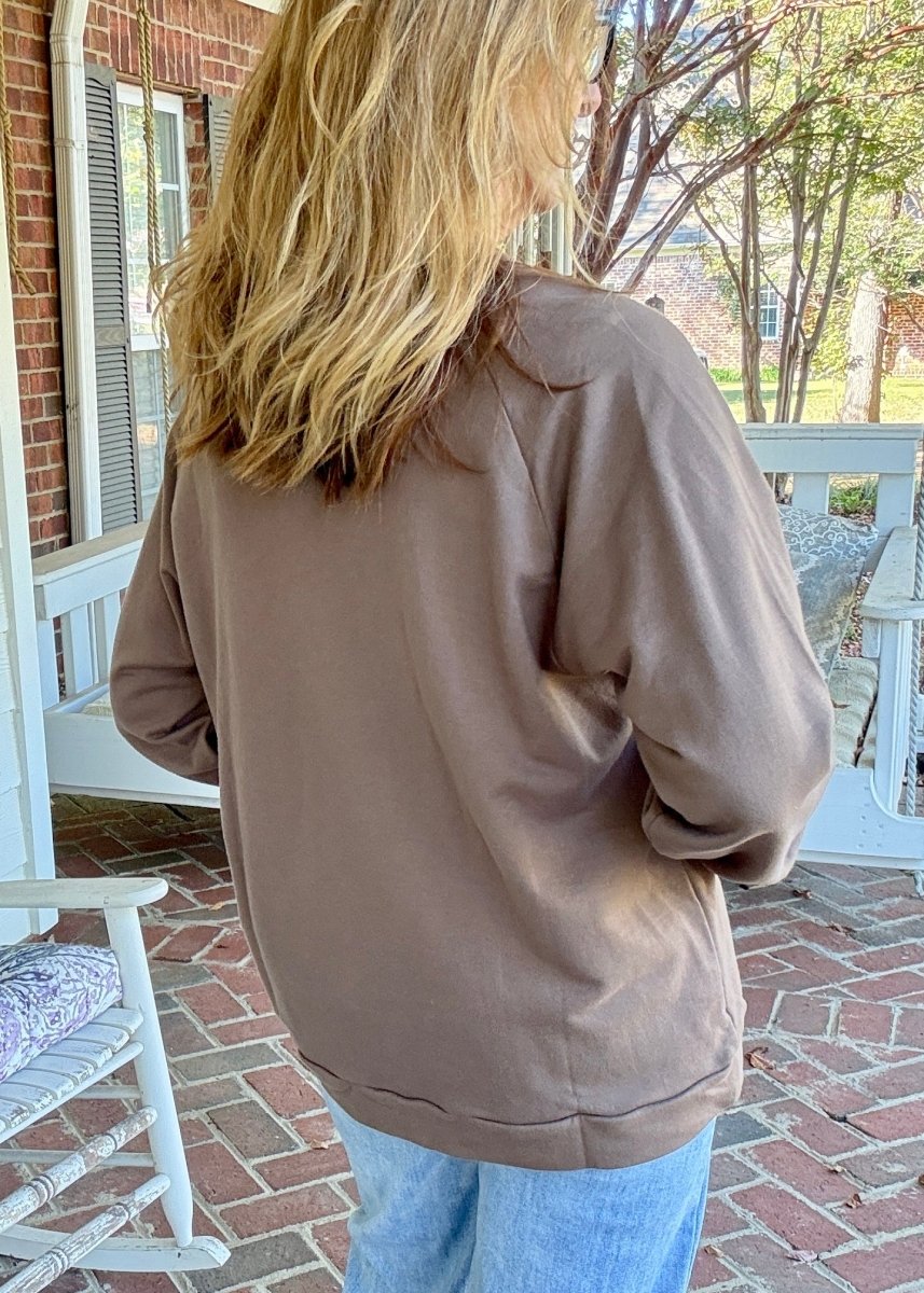 French Terry Raglan Pullover - Mocha - Jimberly's Boutique-Olive Branch-Mississippi